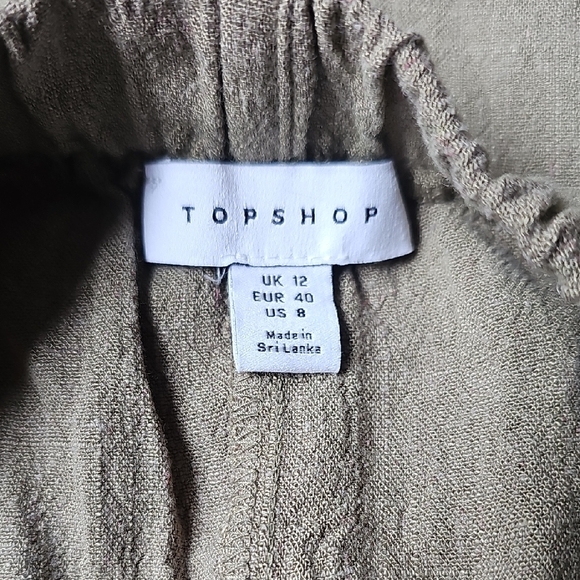 Topshop Buttoned Green Tank Top Size 8 - Picture 8 of 9